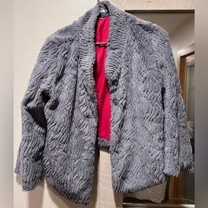 Furry blazer to wear on nicer occasions. Super cute and cozy